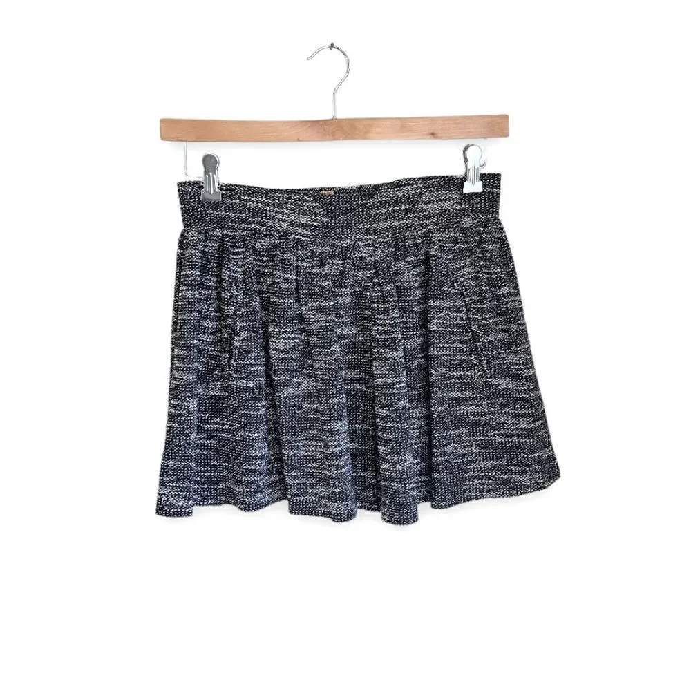 FREE PEOPLE | Black/White Knit Flare Micro Mini Skirt (S)